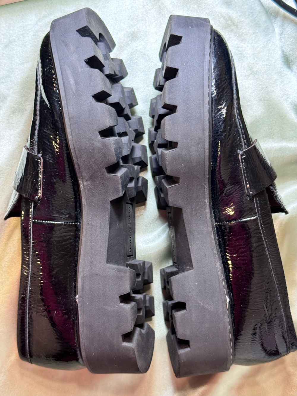 Franco Sarto Slip-on Black Patent Vegan Leather Penny Loafer Shoes size 7.5 NWOT - Picture 6 of 8